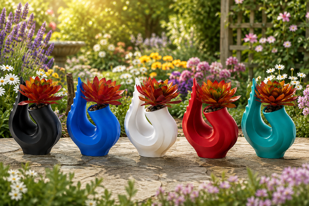 Modern Sculptural Bud Vase | 3D Printed Spiral Flower Vase | Minimalist Home Decor
