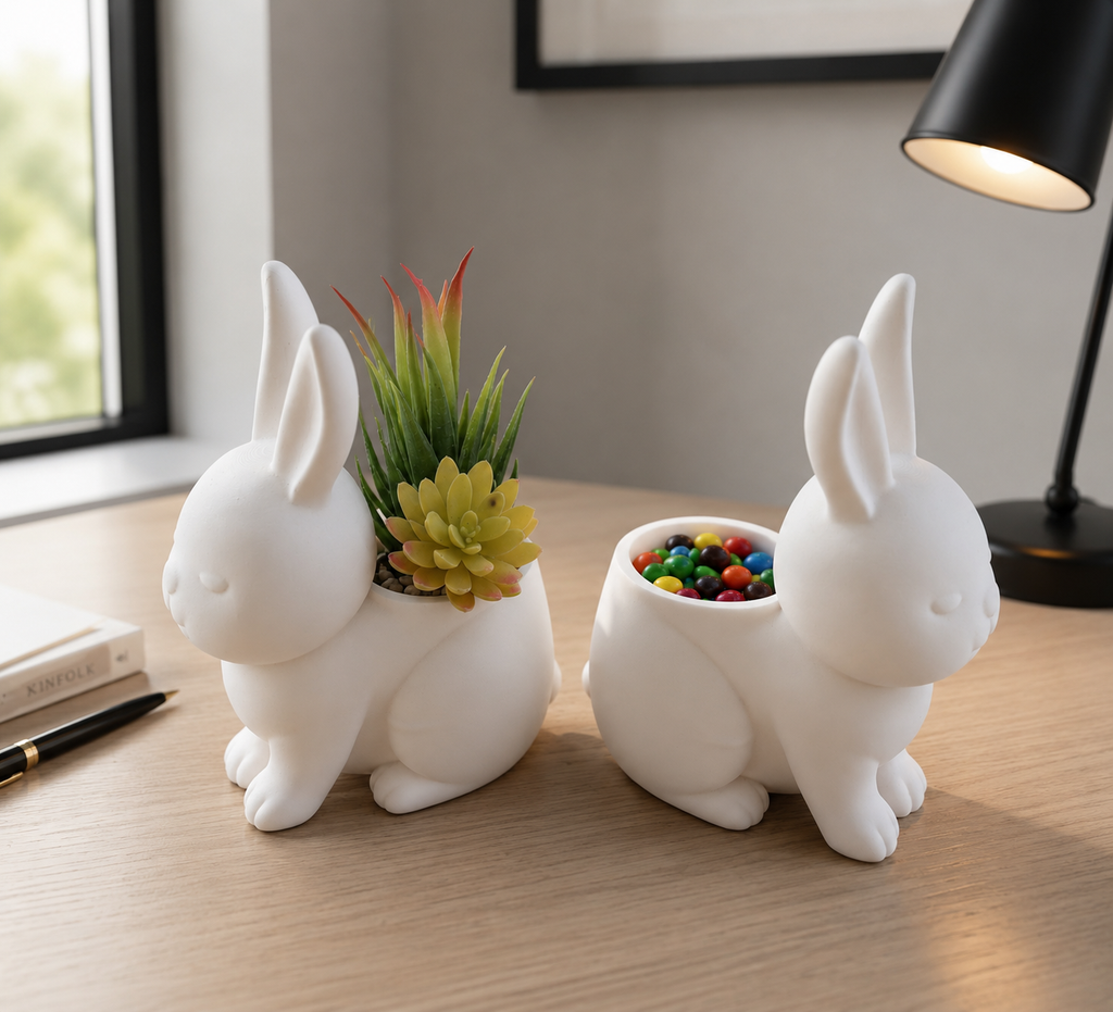 Bunny Planter – Cute Rabbit Succulent Pot – Modern Spring Decor – Small Indoor Plant Holder – Easter Gift Idea