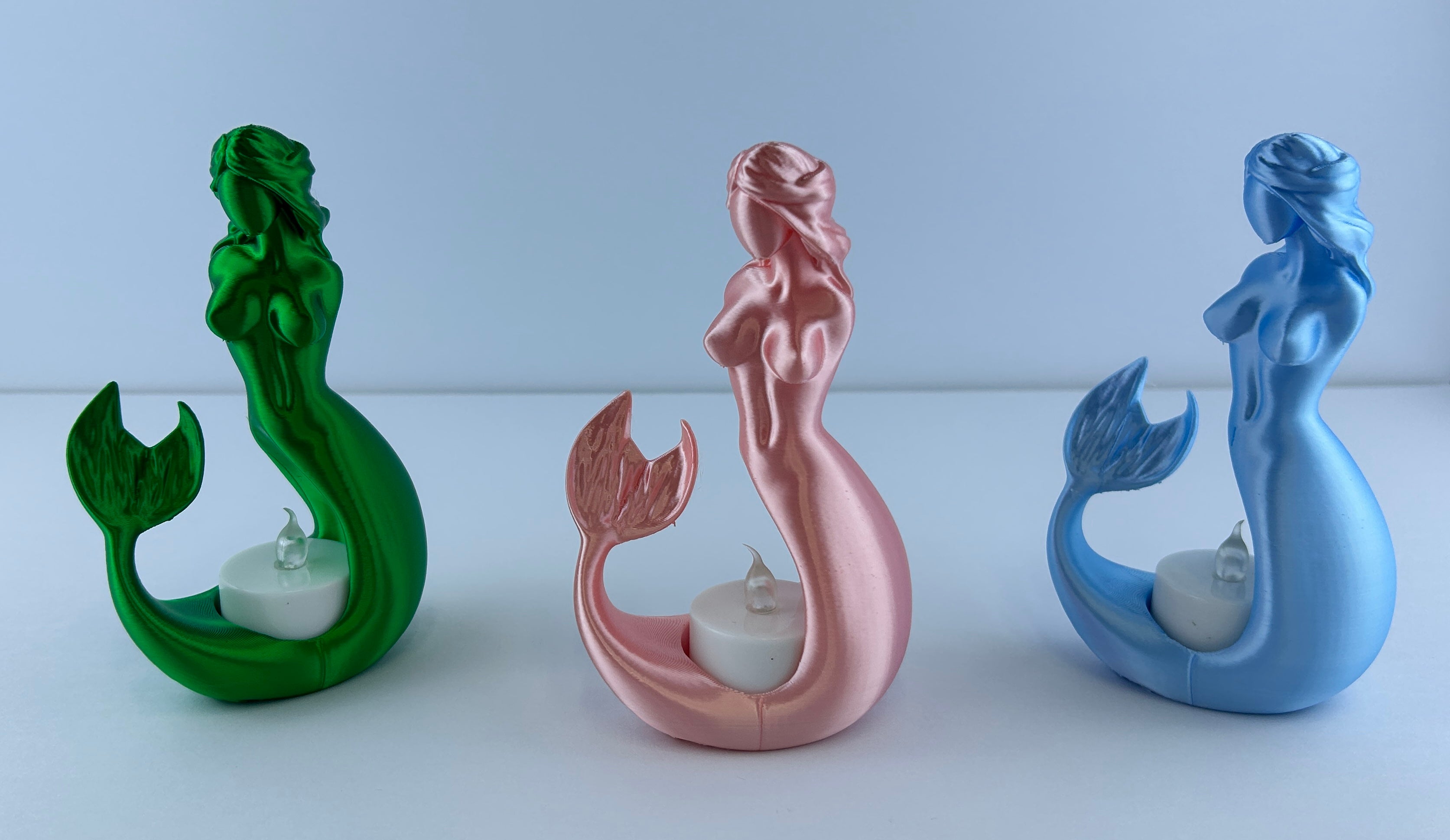 Mermaid Tea Light Holder – Coastal Candle Decor – Nautical Home Accent – Decorative Mermaid Statue – Beach House Gift