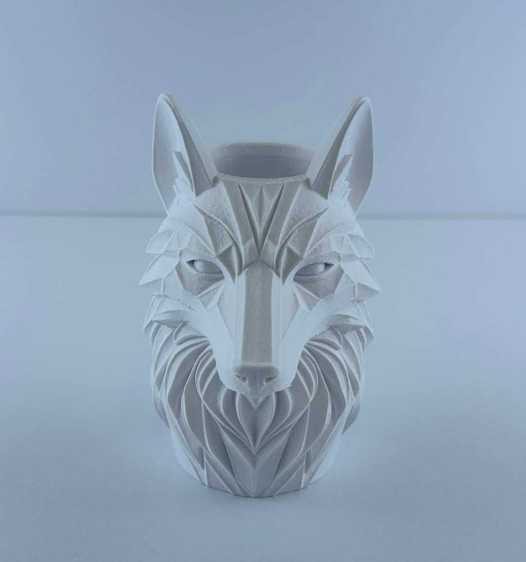 Wolf Planter – Geometric Wolf Head Succulent Pot – Woodland Home Decor – Decorative Desk Plant Holder – Gift for Nature Lovers