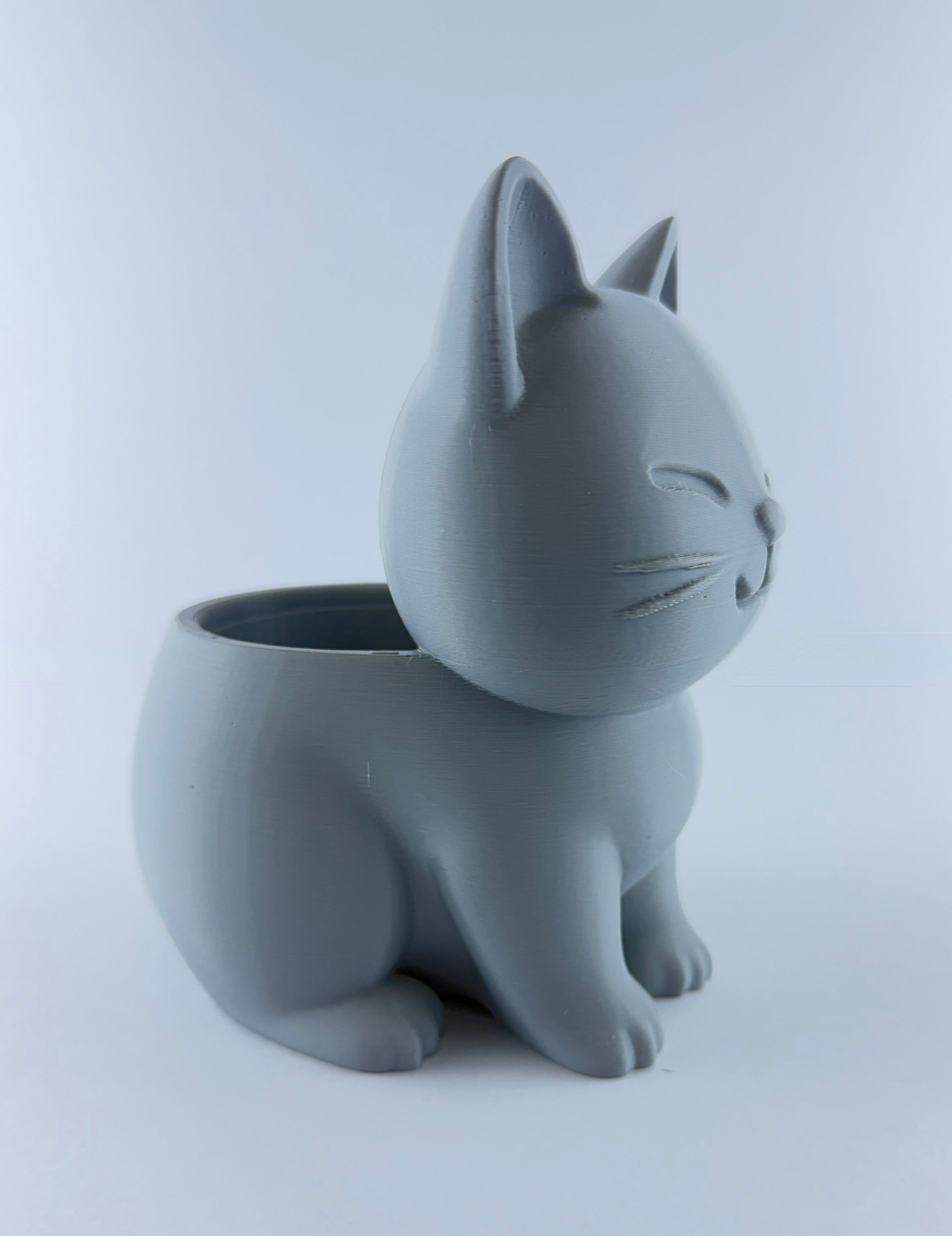 Cat Planter – Cute Sitting Cat Succulent Pot – Modern Desk Plant Holder – Small Indoor Decorative Planter – Gift for Cat Lovers