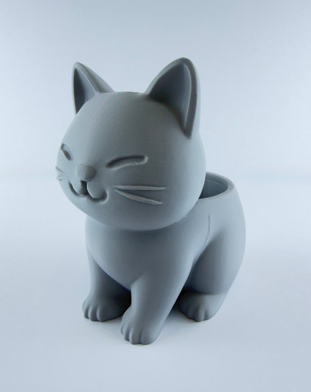 Cat Planter – Cute Sitting Cat Succulent Pot – Modern Desk Plant Holder – Small Indoor Decorative Planter – Gift for Cat Lovers