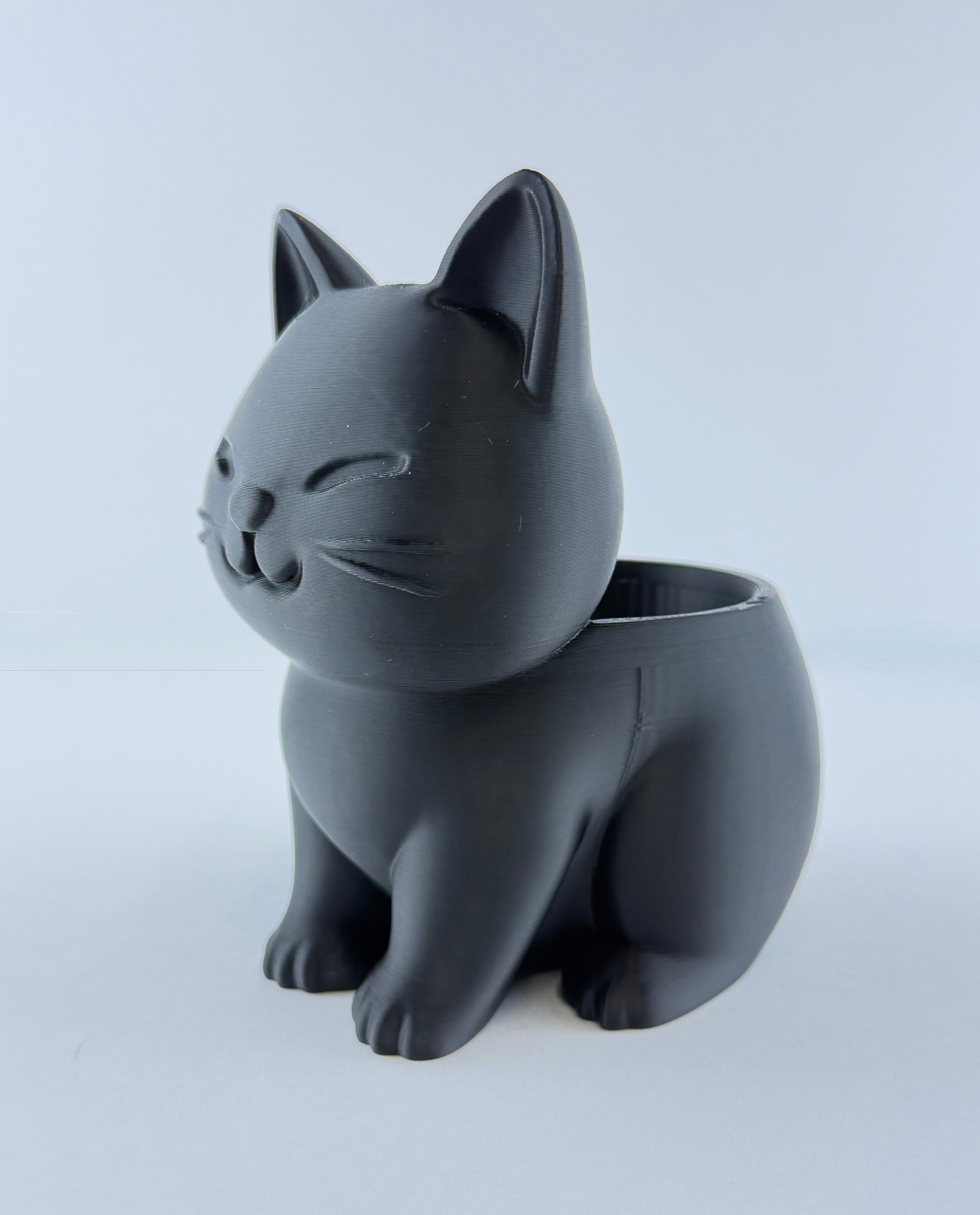 Cat Planter – Cute Sitting Cat Succulent Pot – Modern Desk Plant Holder – Small Indoor Decorative Planter – Gift for Cat Lovers