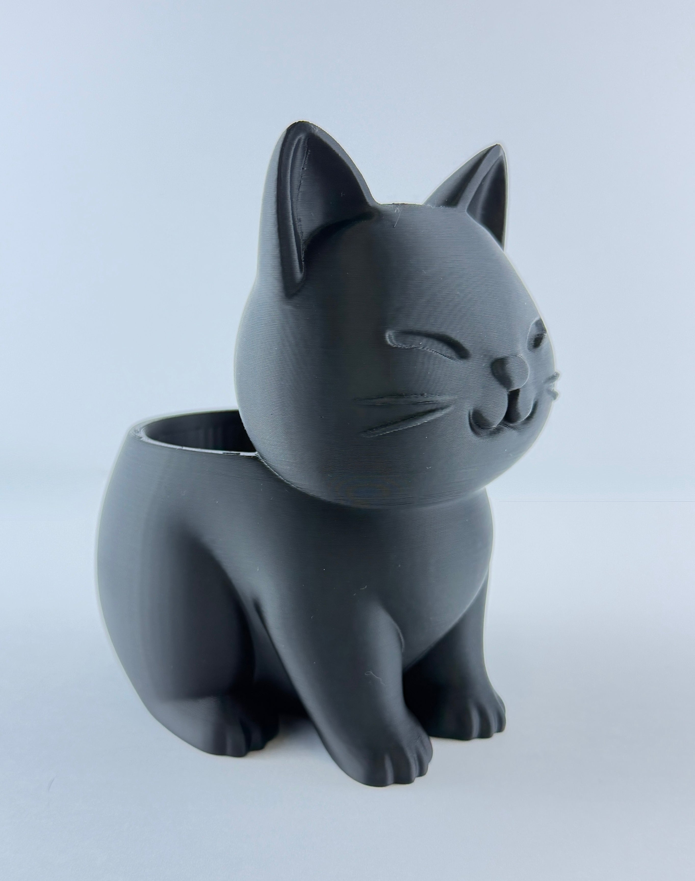 Cat Planter – Cute Sitting Cat Succulent Pot – Modern Desk Plant Holder – Small Indoor Decorative Planter – Gift for Cat Lovers