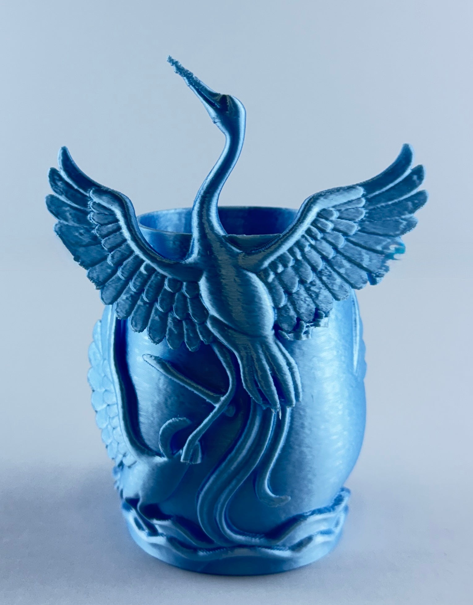 Blue Heron Planter – Coastal Bird Succulent Pot – Nautical Home Decor – Decorative Desk Plant Holder – Beach House Gift