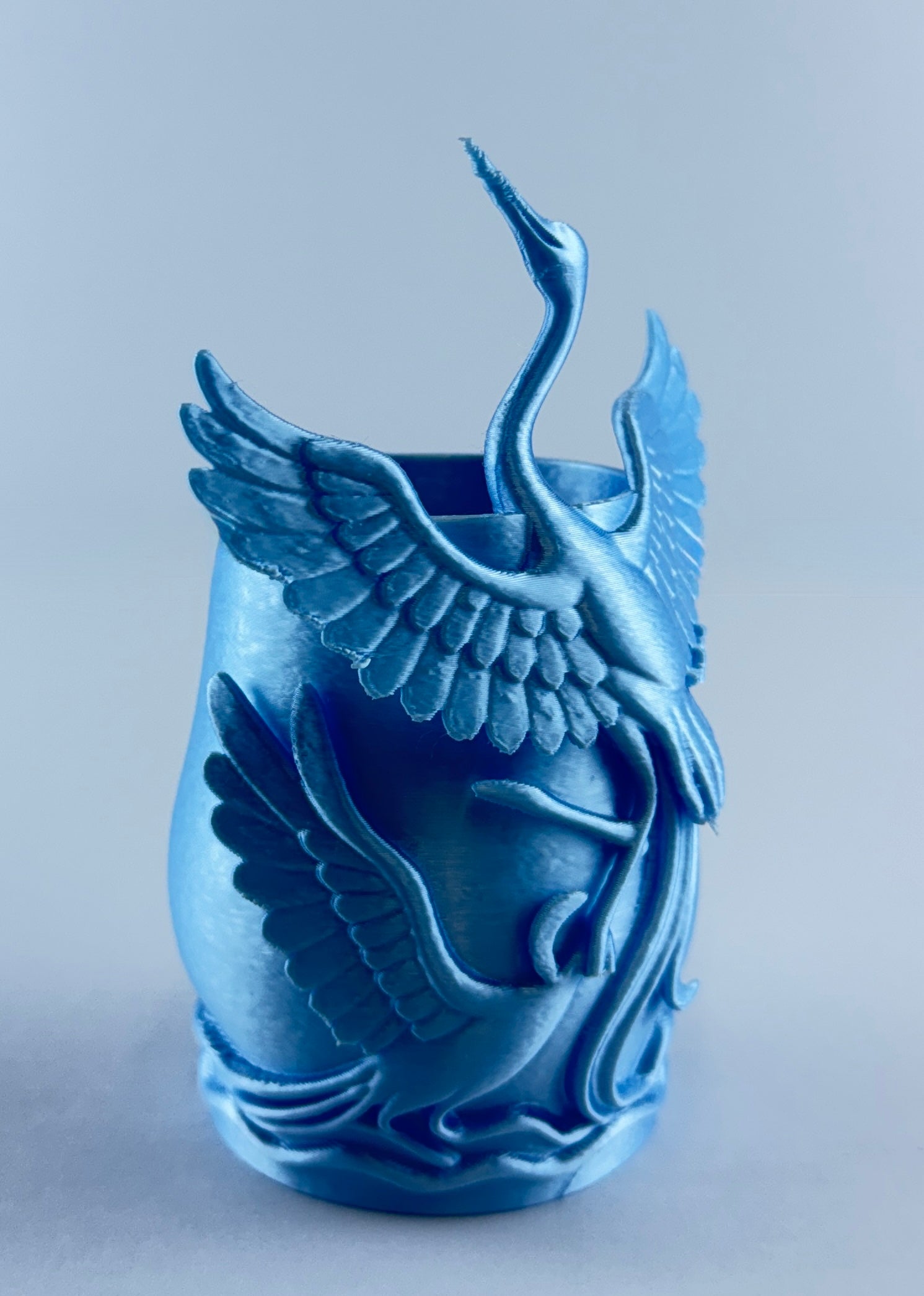 Blue Heron Planter – Coastal Bird Succulent Pot – Nautical Home Decor – Decorative Desk Plant Holder – Beach House Gift