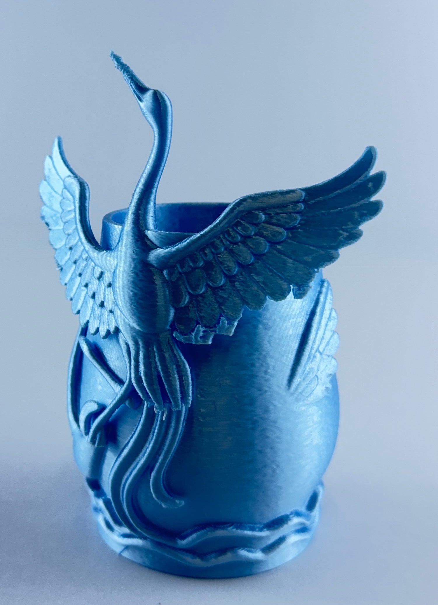 Blue Heron Planter – Coastal Bird Succulent Pot – Nautical Home Decor – Decorative Desk Plant Holder – Beach House Gift