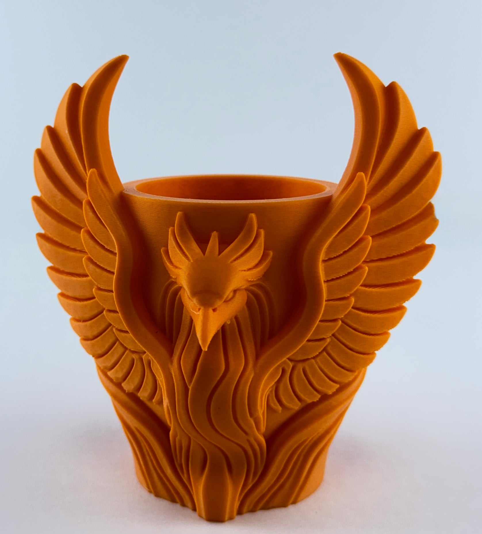 Phoenix Planter – Ornate Bird Relief Succulent Pot – Fantasy Home Decor – Decorative Desk Plant Holder – Unique Gift