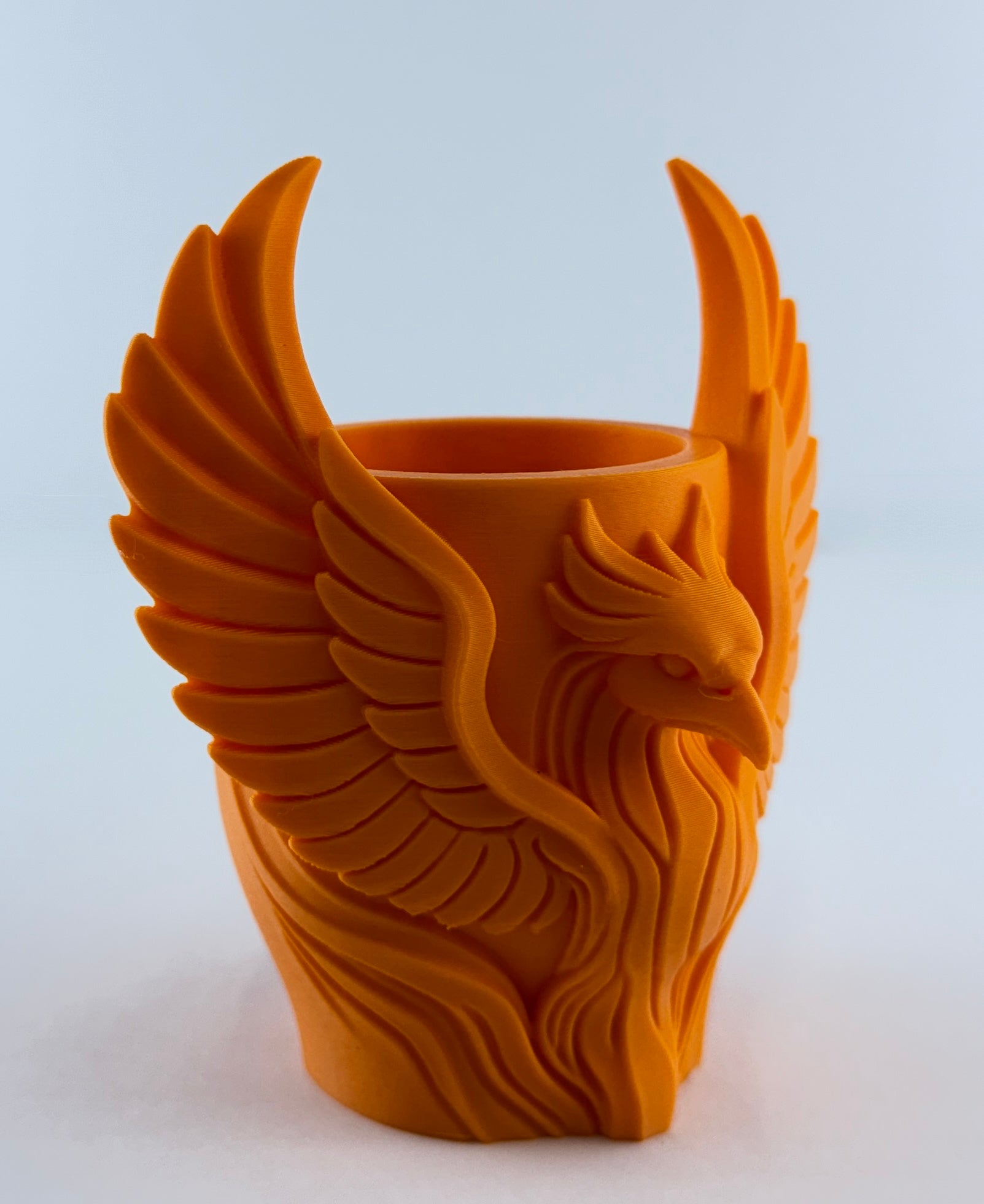 Phoenix Planter – Ornate Bird Relief Succulent Pot – Fantasy Home Decor – Decorative Desk Plant Holder – Unique Gift