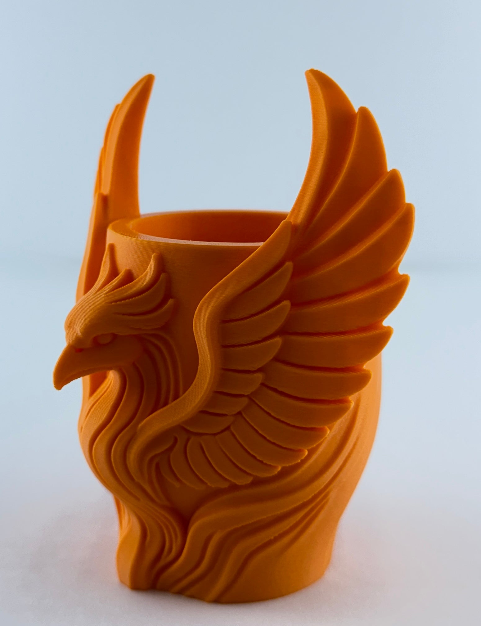Phoenix Planter – Ornate Bird Relief Succulent Pot – Fantasy Home Decor – Decorative Desk Plant Holder – Unique Gift