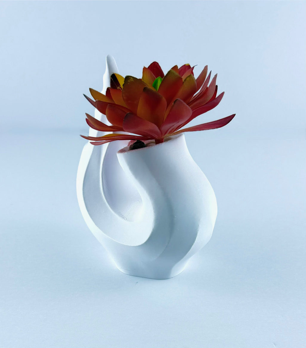 Modern Sculptural Bud Vase | 3D Printed Spiral Flower Vase | Minimalist Home Decor