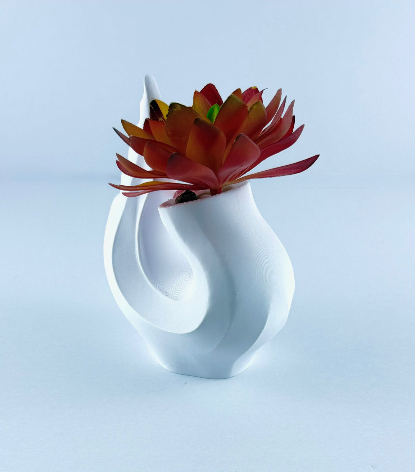 Modern Sculptural Bud Vase | 3D Printed Spiral Flower Vase | Minimalist Home Decor