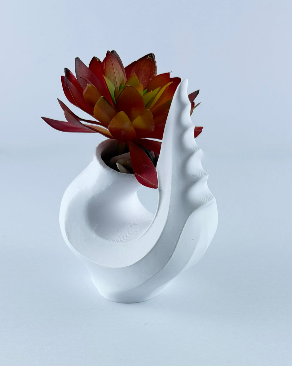 Modern Sculptural Bud Vase | 3D Printed Spiral Flower Vase | Minimalist Home Decor