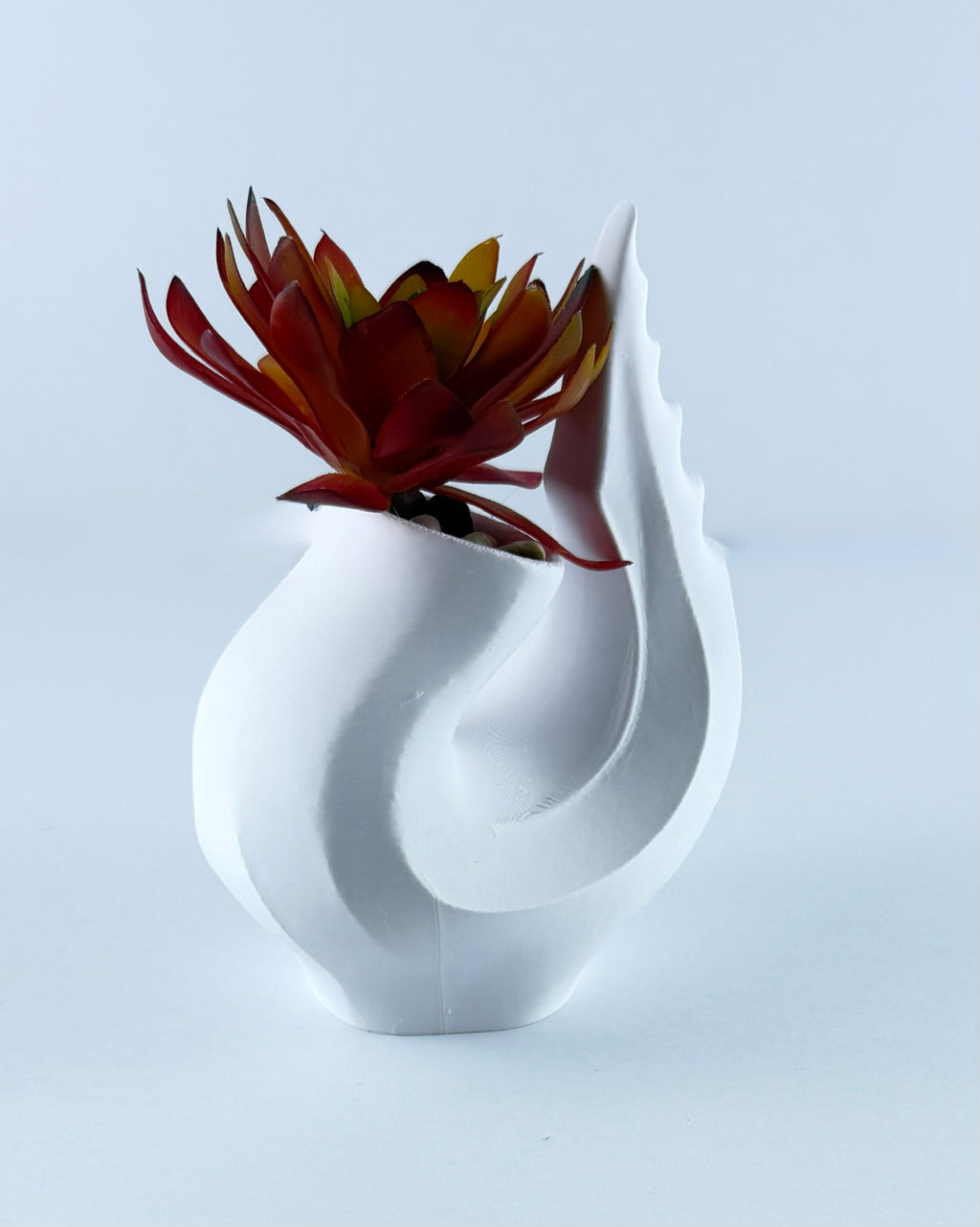Modern Sculptural Bud Vase | 3D Printed Spiral Flower Vase | Minimalist Home Decor