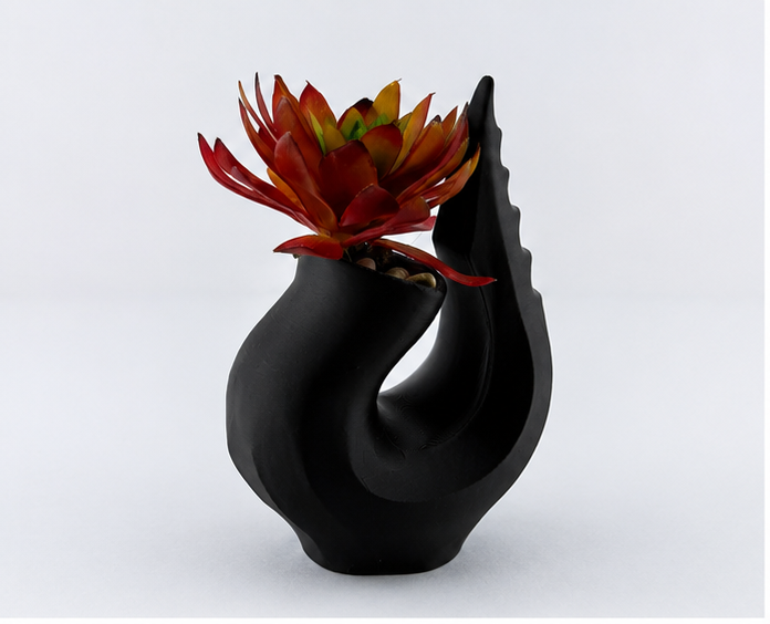 Modern Sculptural Bud Vase | 3D Printed Spiral Flower Vase | Minimalist Home Decor
