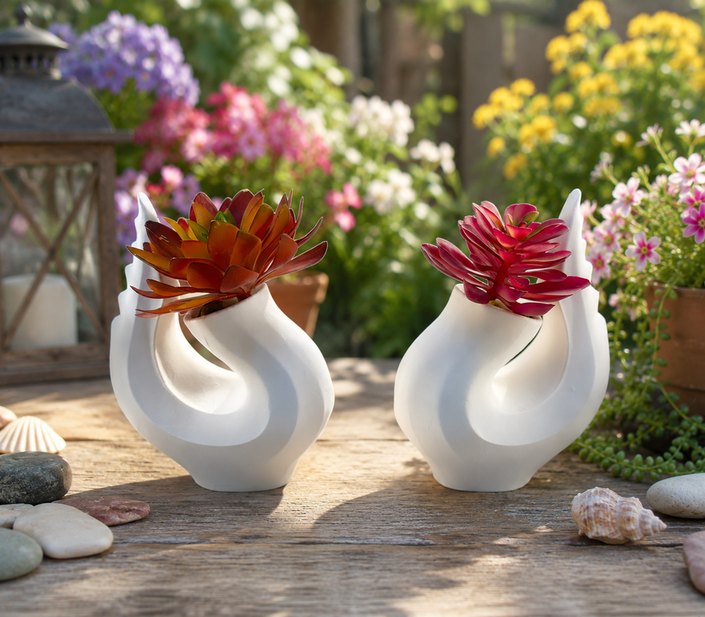 Modern Sculptural Bud Vase | 3D Printed Spiral Flower Vase | Minimalist Home Decor