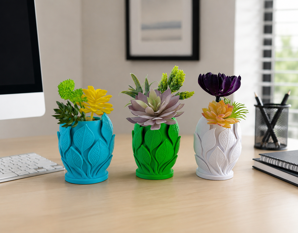 Leaf Planter – Botanical Succulent Pot – Modern Nature Inspired Indoor Plant Holder – Decorative Desk Planter – Unique Gift