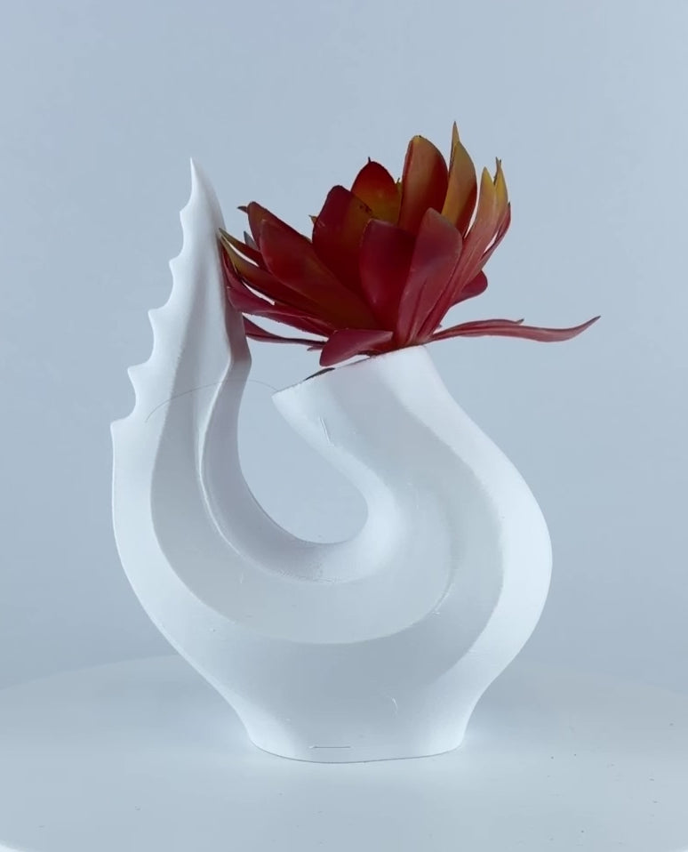 Modern Sculptural Bud Vase | 3D Printed Spiral Flower Vase | Minimalist Home Decor