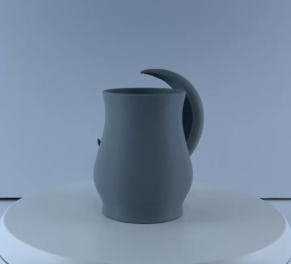 Cat in Moon Planter – Crescent Moon Succulent Pot – Modern Decorative Plant Holder – Unique Desk Decor – Gift for Cat Lovers